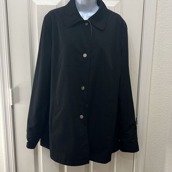 Jacket Raincoat Reversible Waterproof Natural Tan Beige Black Roll Up Sleeve - Picture 9 of 17